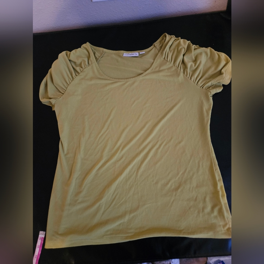 Susan Graver Short Sleeve Top - Olive